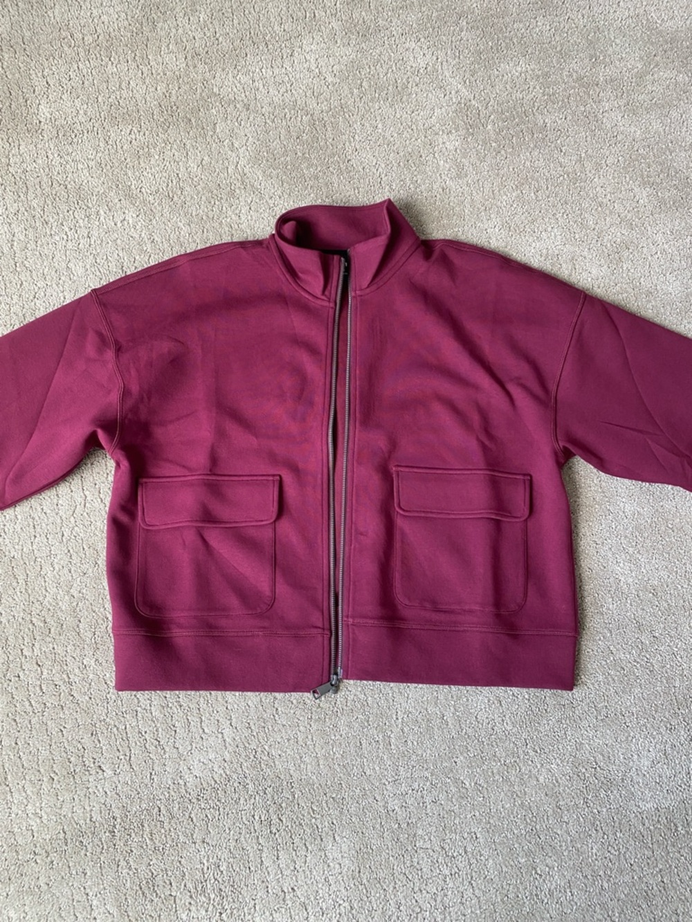 NWT Peloton Burgundy Zip-Front Bomber Jacket XL